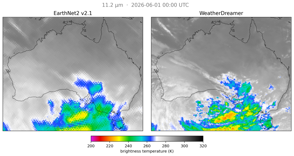 Regional analysis over Australia comparing EarthNet and WeatherDreamer